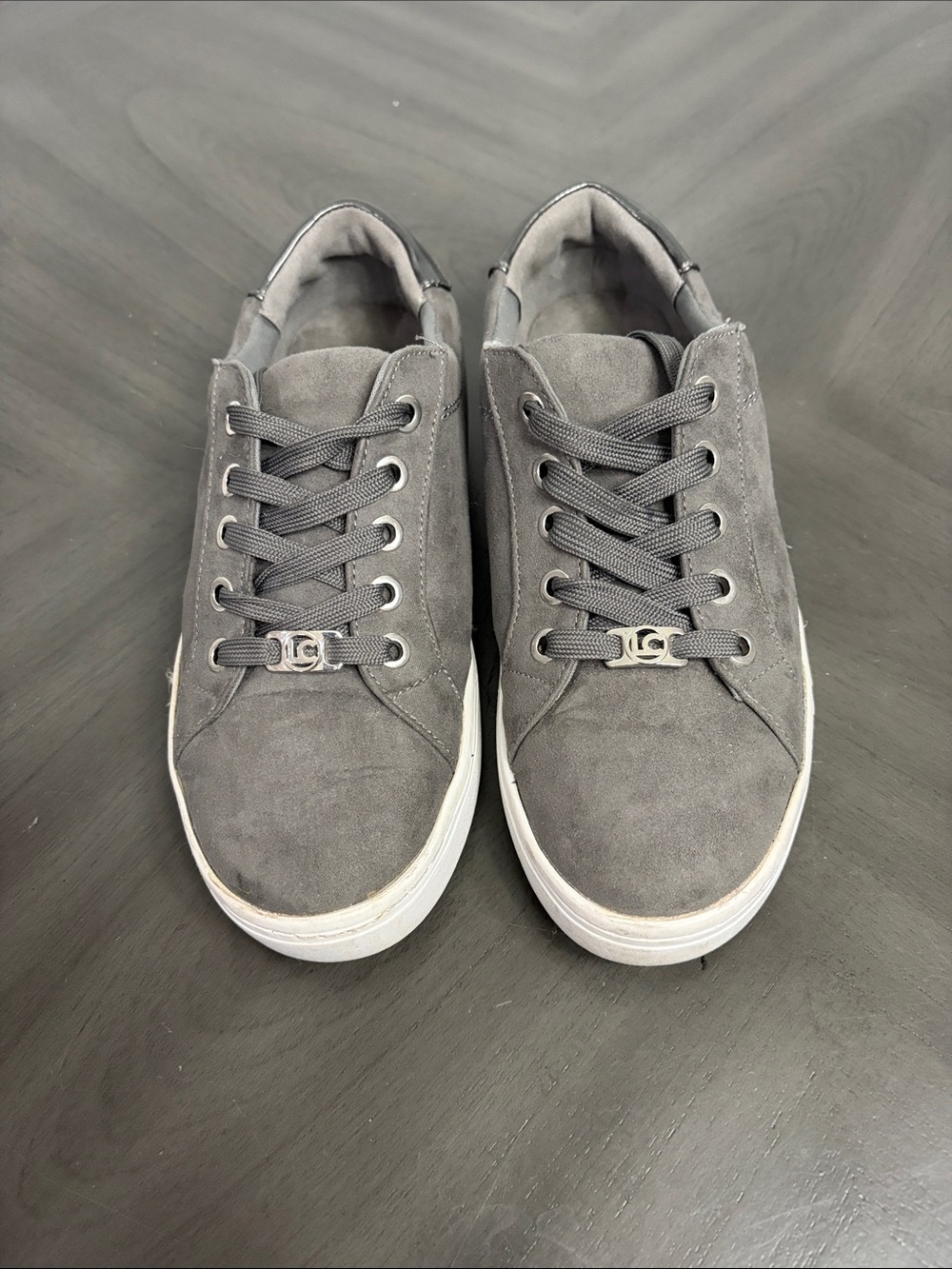 Liz Claiborne Gray Suede Lace-Up Sneakers